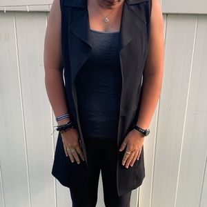 Long Black Dress Vest